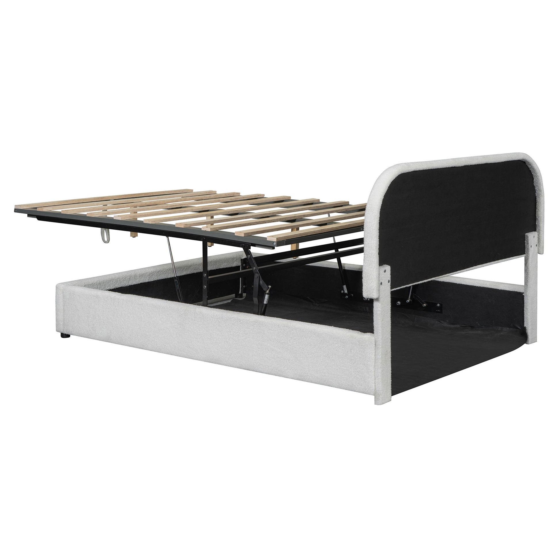 Upholstered Platform Bed With Hydraulic Storage System - The Sleep Loft - Online Mattress Showroom NYC