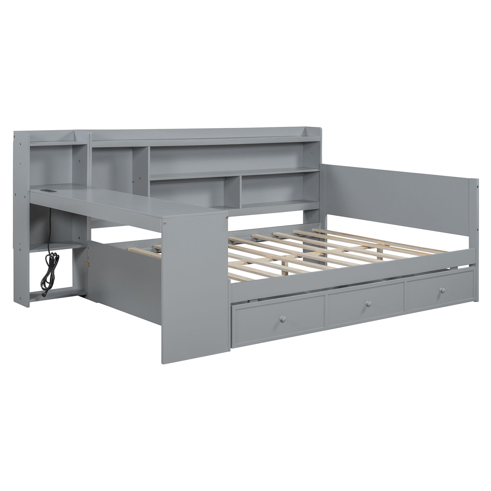 Daybed With 3 Drawers USB Ports And Desk - The Sleep Loft - Online Mattress Showroom NYC