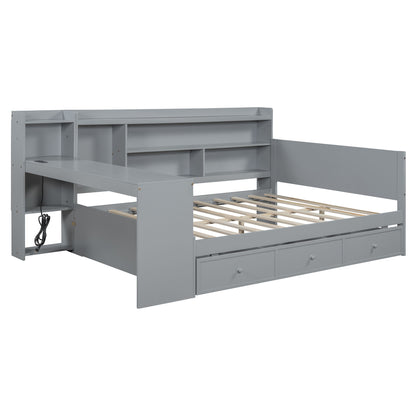 Daybed With 3 Drawers USB Ports And Desk - The Sleep Loft - Online Mattress Showroom NYC