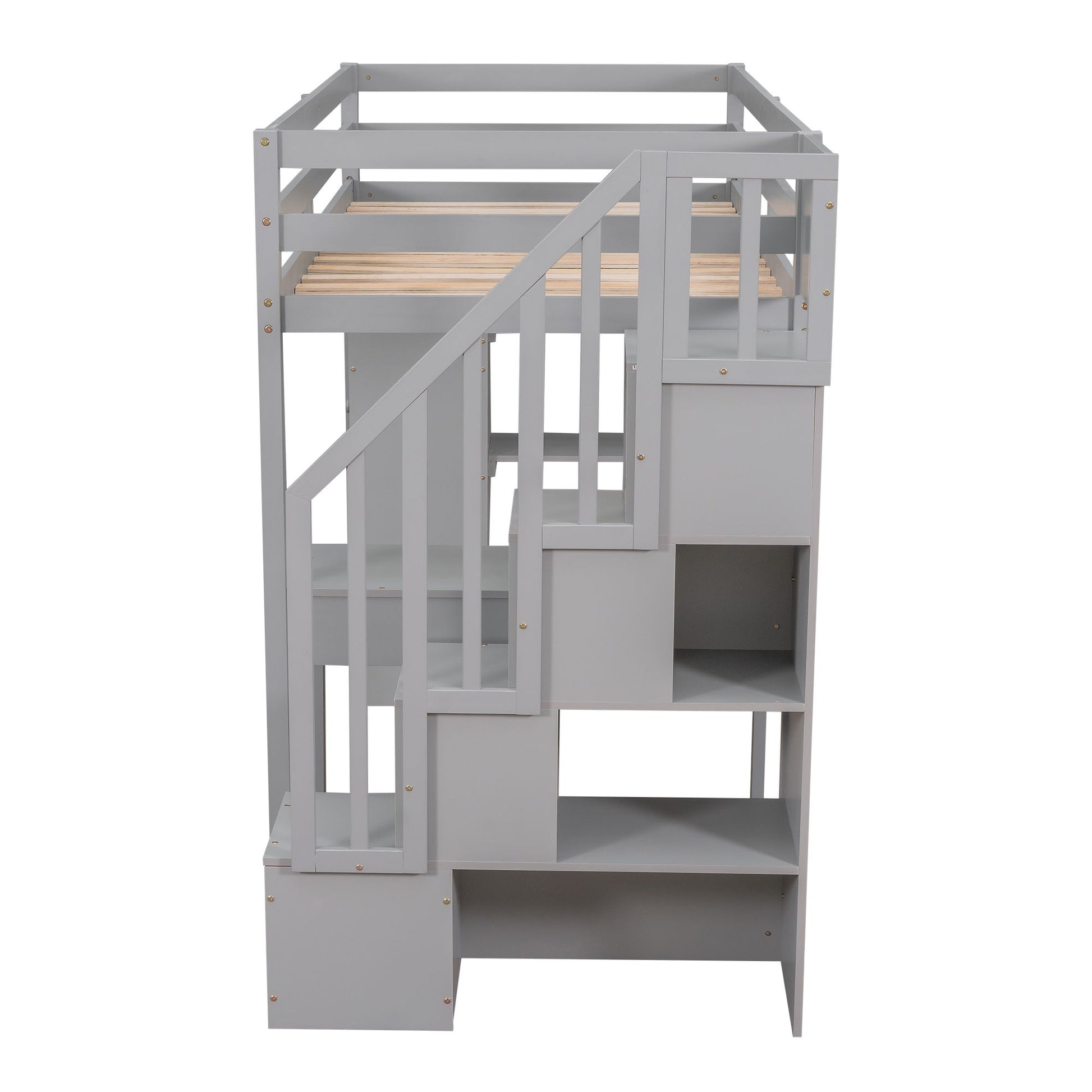 Loft Bed With Storage Drawers, Desk And Stairs With Shelves - The Sleep Loft - Online Mattress Showroom NYC