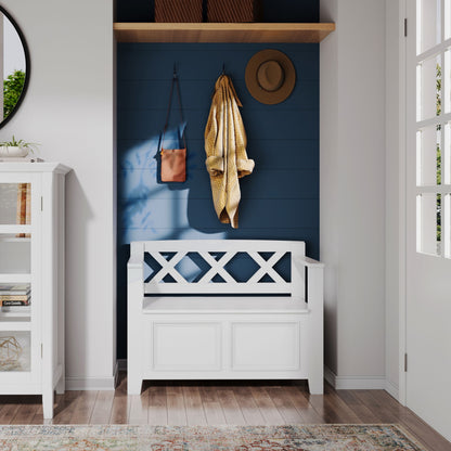 Amherst - Small Transitional Entryway Storage Bench - The Sleep Loft - Online Mattress Showroom NYC