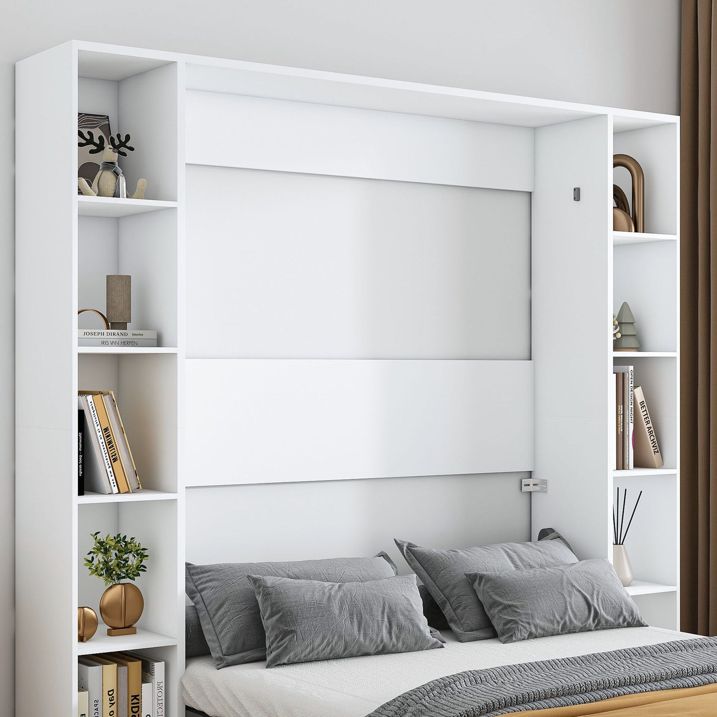 Queen Murphy Bed With Storage Cabinet - White - The Sleep Loft - Online Mattress Showroom NYC