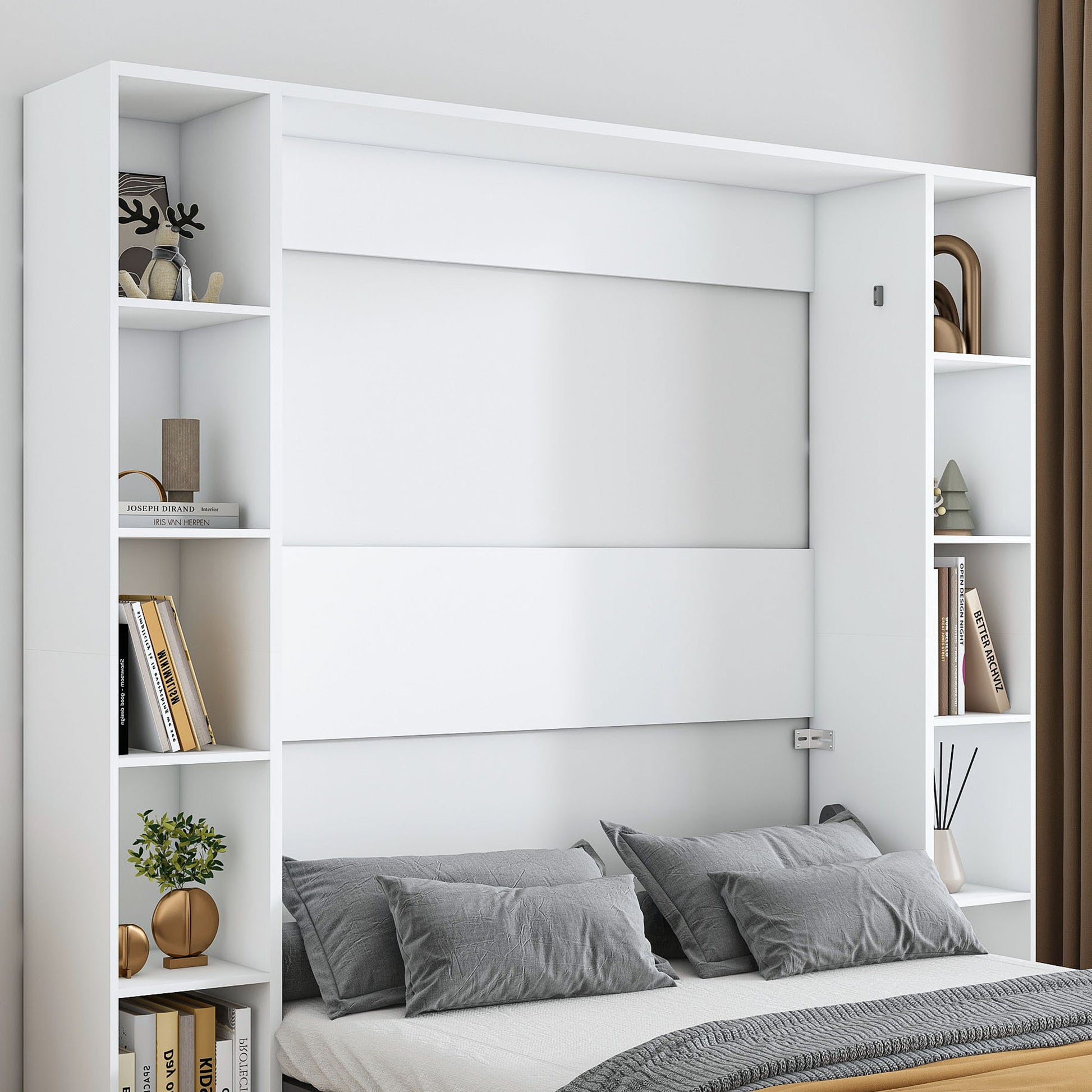 Queen Murphy Bed With Storage Cabinet - White - The Sleep Loft - Online Mattress Showroom NYC