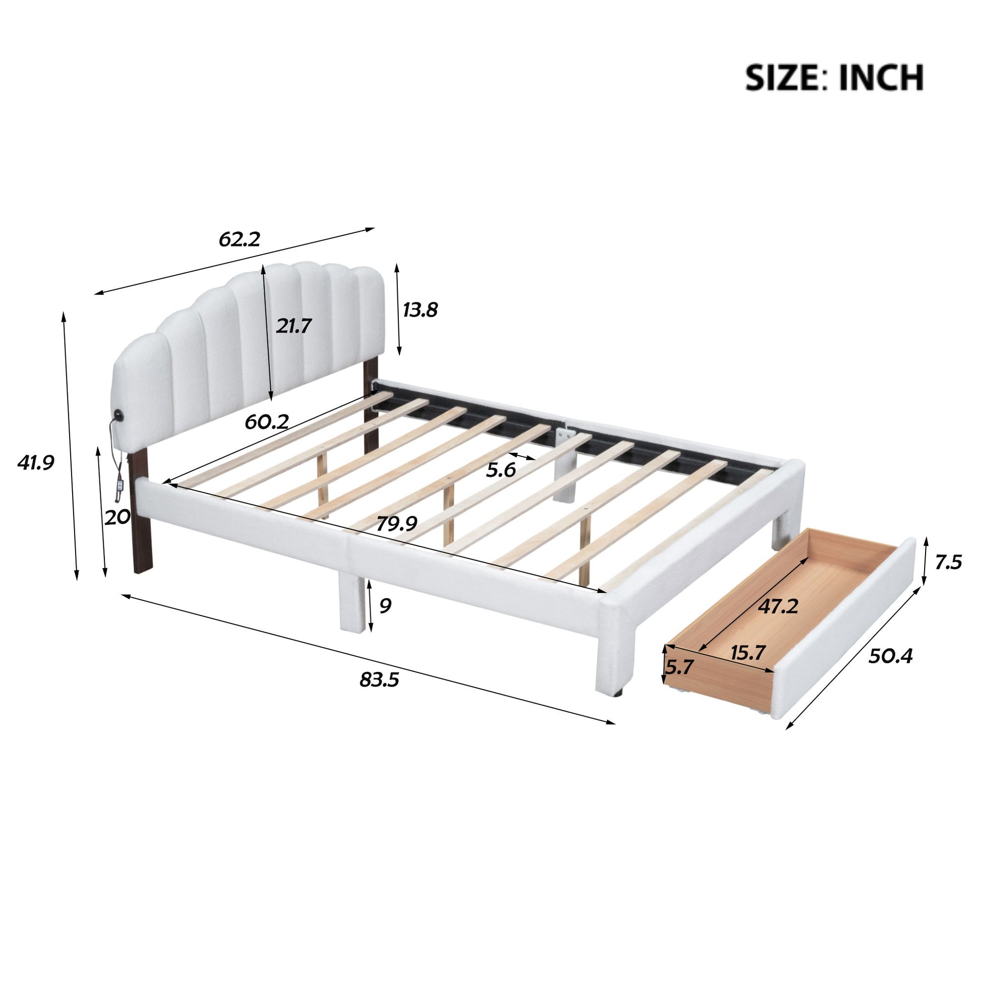 Upholstered Platform Bed With Drawer - The Sleep Loft - Online Mattress Showroom NYC