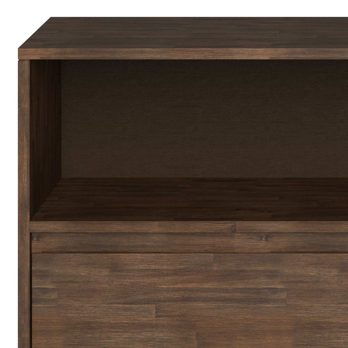 Chase - Low Bookcase - Rustic Natural Aged Brown - The Sleep Loft - Online Mattress Showroom NYC