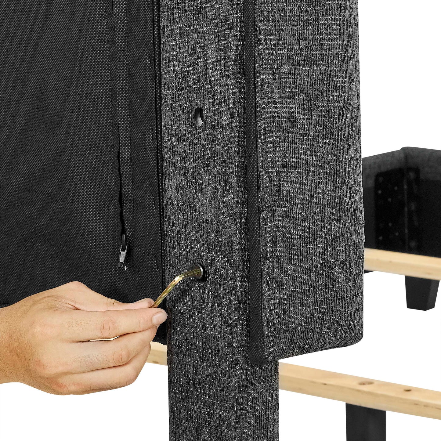 Squares Upholstered Platform Bed - The Sleep Loft - Online Mattress Showroom NYC