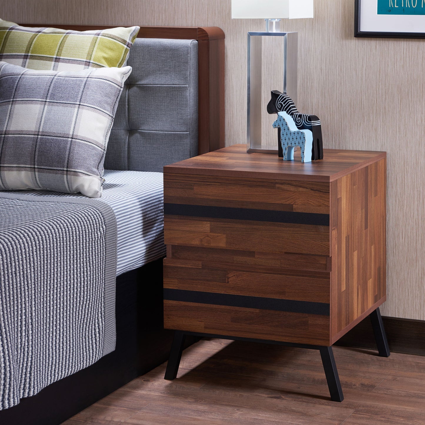 Karine - Accent Table - Black / Walnut - The Sleep Loft - Online Mattress Showroom NYC
