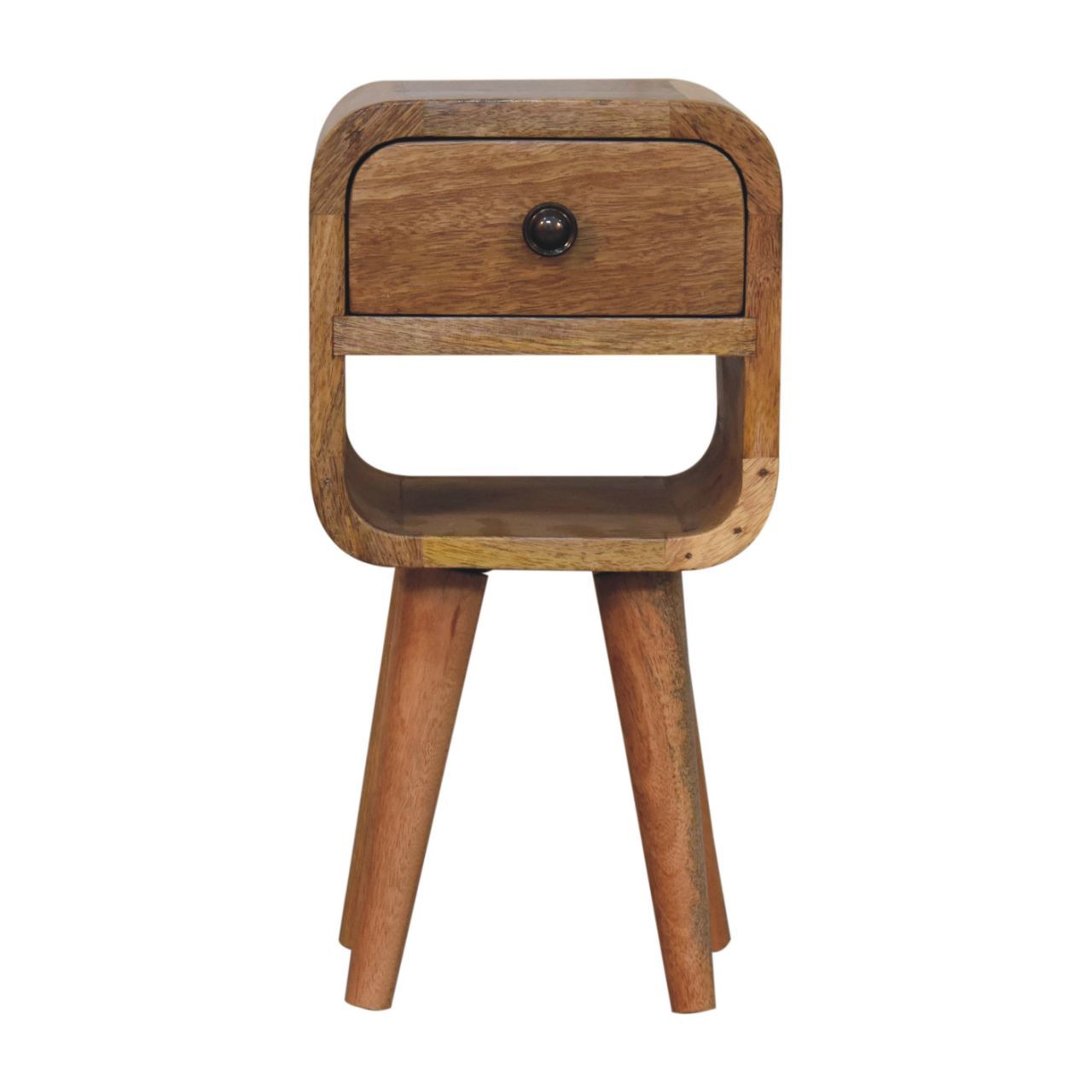 Mini California Curved Nightstand Wth Lower Slot - The Sleep Loft - Online Mattress Showroom NYC