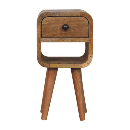 Mini California Curved Nightstand Wth Lower Slot - The Sleep Loft - Online Mattress Showroom NYC
