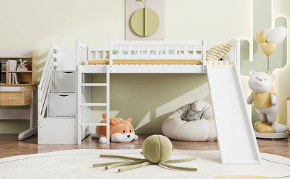 Loft Stairway Bed With 2 Drawers, Convertible Ladder And Slide - The Sleep Loft - Online Mattress Showroom NYC