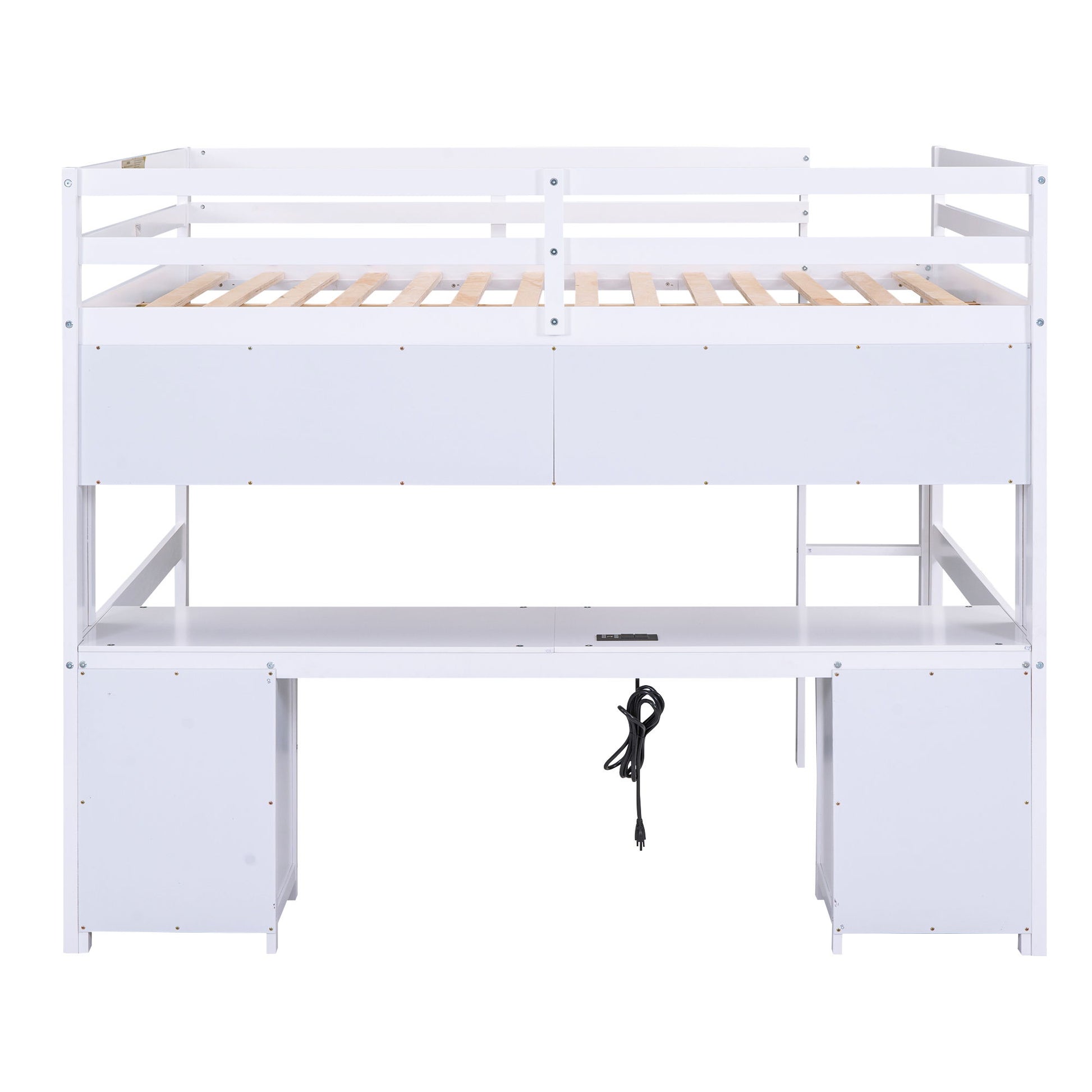 Loft Bed With Desk, Cabinets, Drawers, Charging Station And Bedside Tray - The Sleep Loft - Online Mattress Showroom NYC