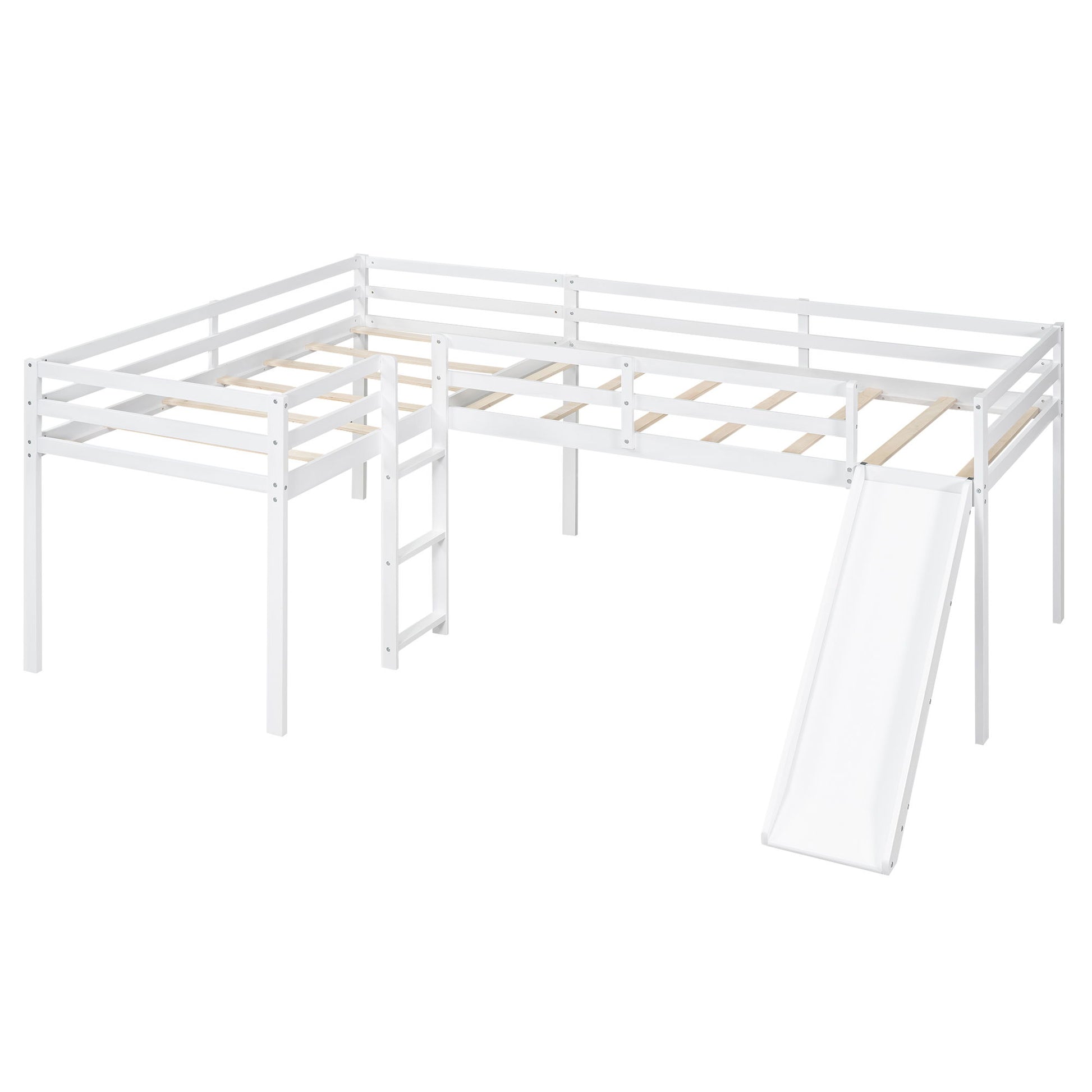L Shaped Loft Bed With Ladder And Slide - The Sleep Loft - Online Mattress Showroom NYC