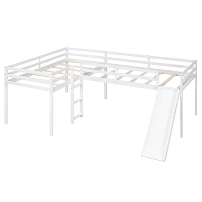 L Shaped Loft Bed With Ladder And Slide - The Sleep Loft - Online Mattress Showroom NYC