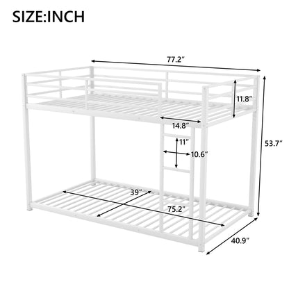 Metal Bunk Bed, Low Bunk Bed With Ladder - The Sleep Loft - Online Mattress Showroom NYC