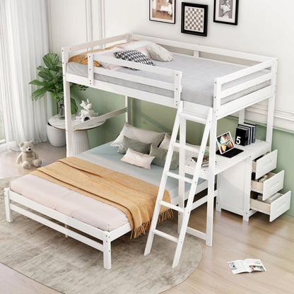 Bunk Bed With Built In Desk And 3 Drawers - The Sleep Loft - Online Mattress Showroom NYC