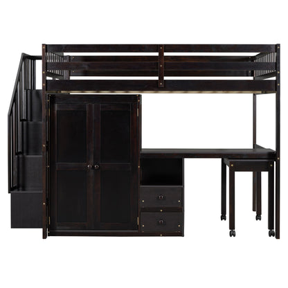 Loft Bed With Stairs, Bookshelf, Drawers, Desk & Wardrobe, Space Saving Multifunctional Furniture - The Sleep Loft - Online Mattress Showroom NYC