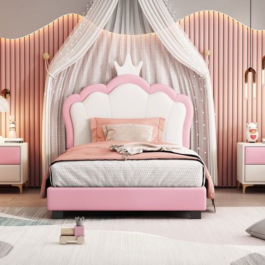 Upholstered Princess Platform Bed With Crown Headboard - The Sleep Loft - Online Mattress Showroom NYC
