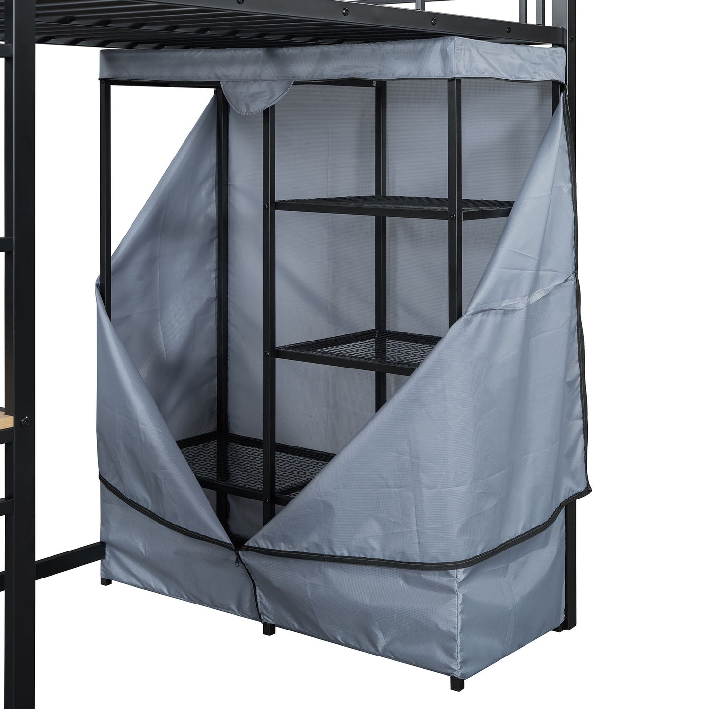 Loft Bed With Desk, Shelves, Power Outlet, LED Light And Wardrobe - The Sleep Loft - Online Mattress Showroom NYC