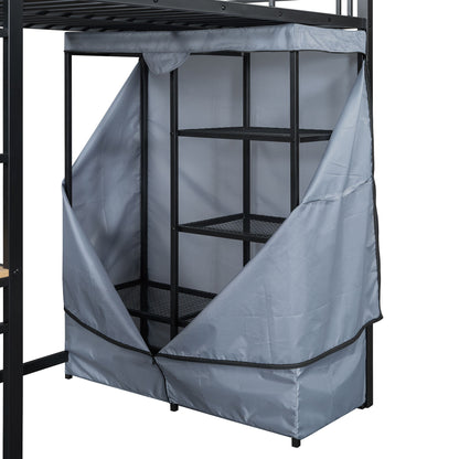 Loft Bed With Desk, Shelves, Power Outlet, LED Light And Wardrobe - The Sleep Loft - Online Mattress Showroom NYC