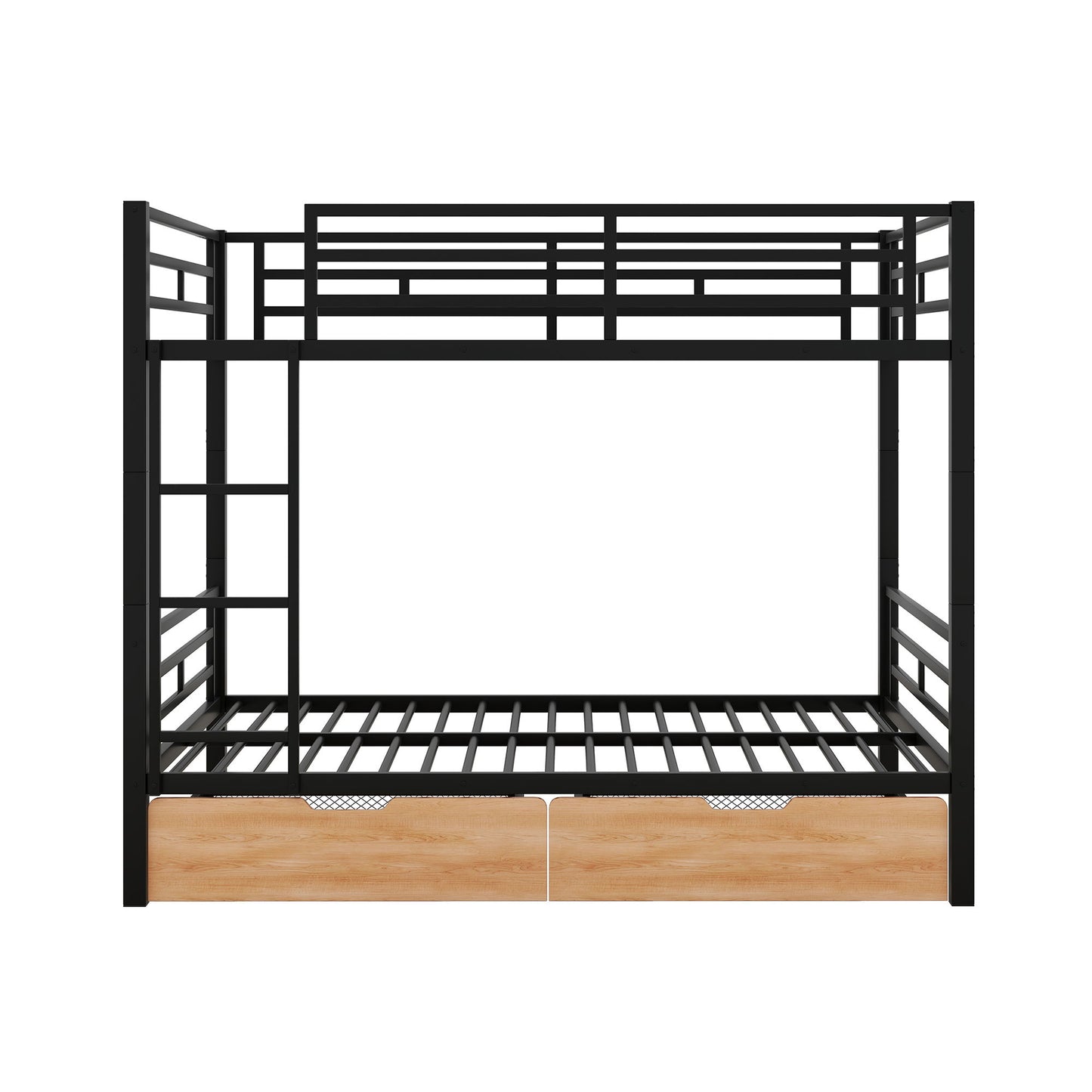 Full Size Convertible Bunk Bed With 2 Drawers Durable - Black - The Sleep Loft - Online Mattress Showroom NYC