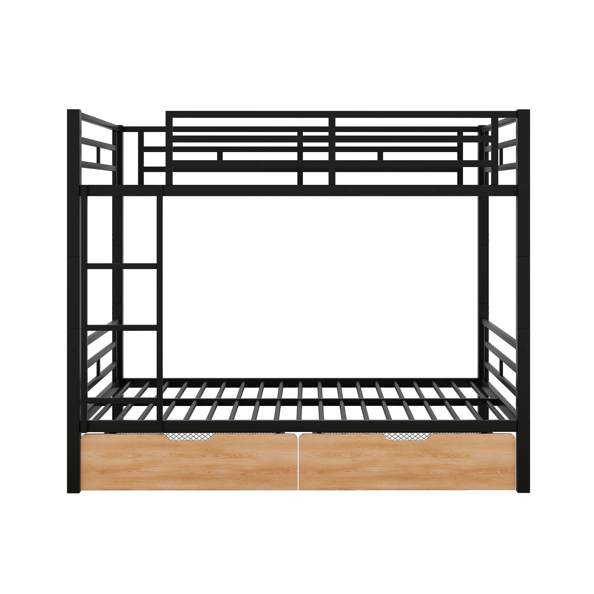 Full Size Convertible Bunk Bed With 2 Drawers Durable - Black - The Sleep Loft - Online Mattress Showroom NYC
