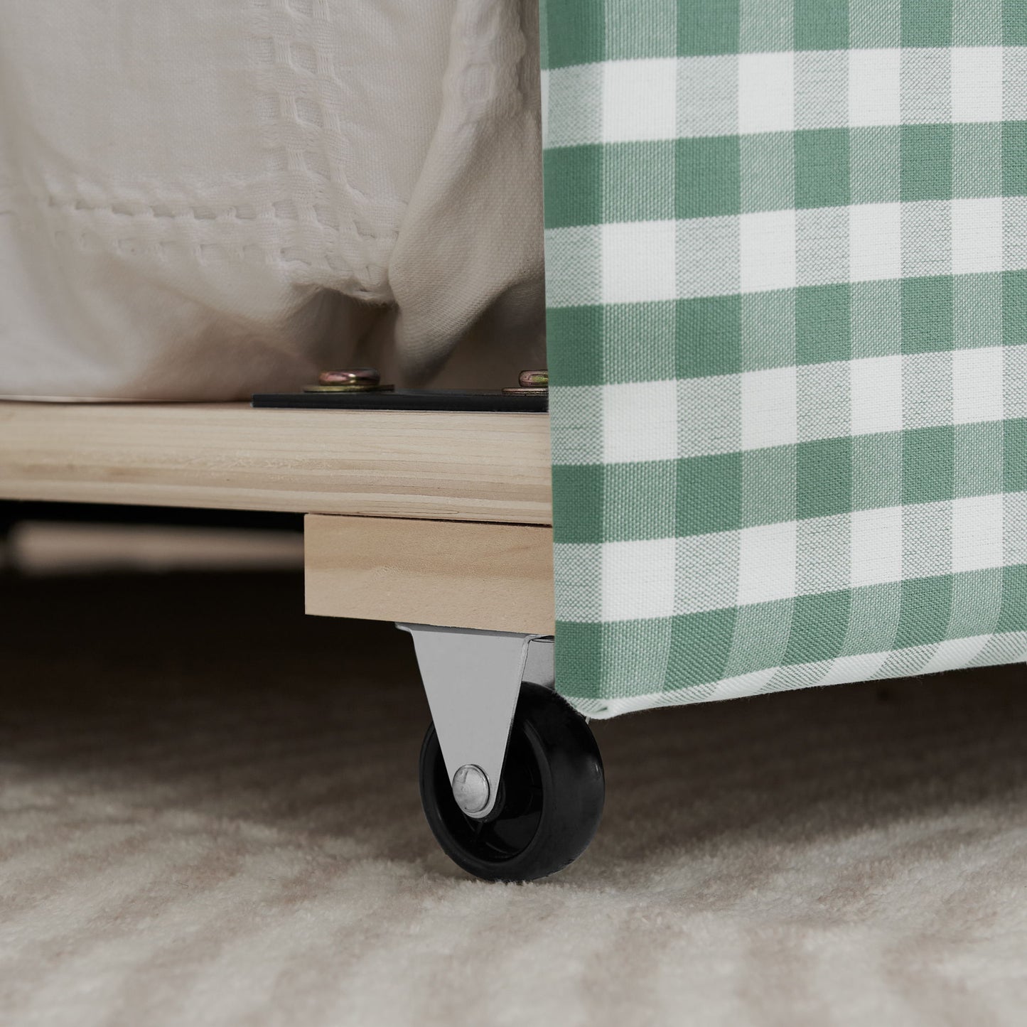 Gingham Daybed With USB Charging Port, Wave Shaped Design - The Sleep Loft - Online Mattress Showroom NYC