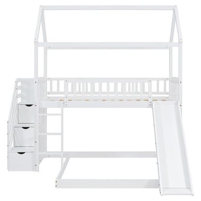 House Bunk Bed With Slide - The Sleep Loft - Online Mattress Showroom NYC