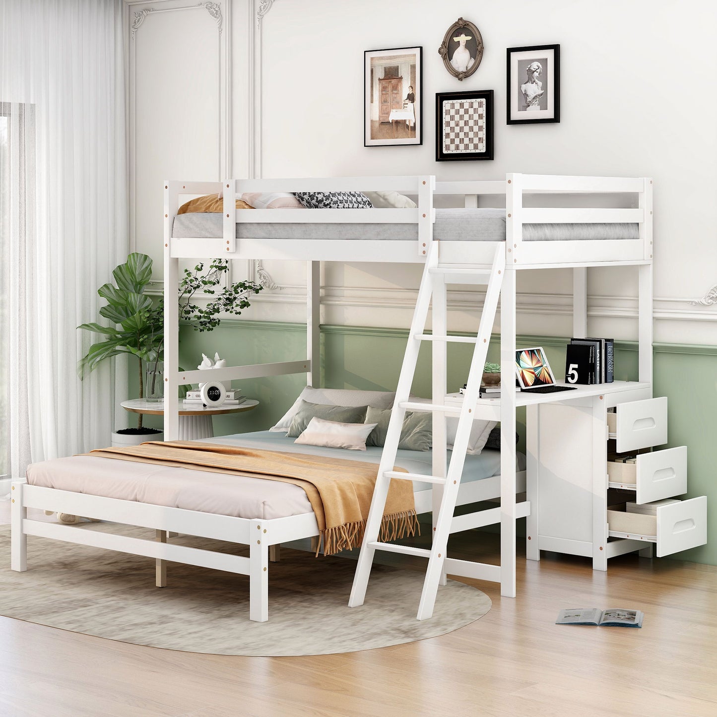 Bunk Bed With Built In Desk And 3 Drawers - The Sleep Loft - Online Mattress Showroom NYC