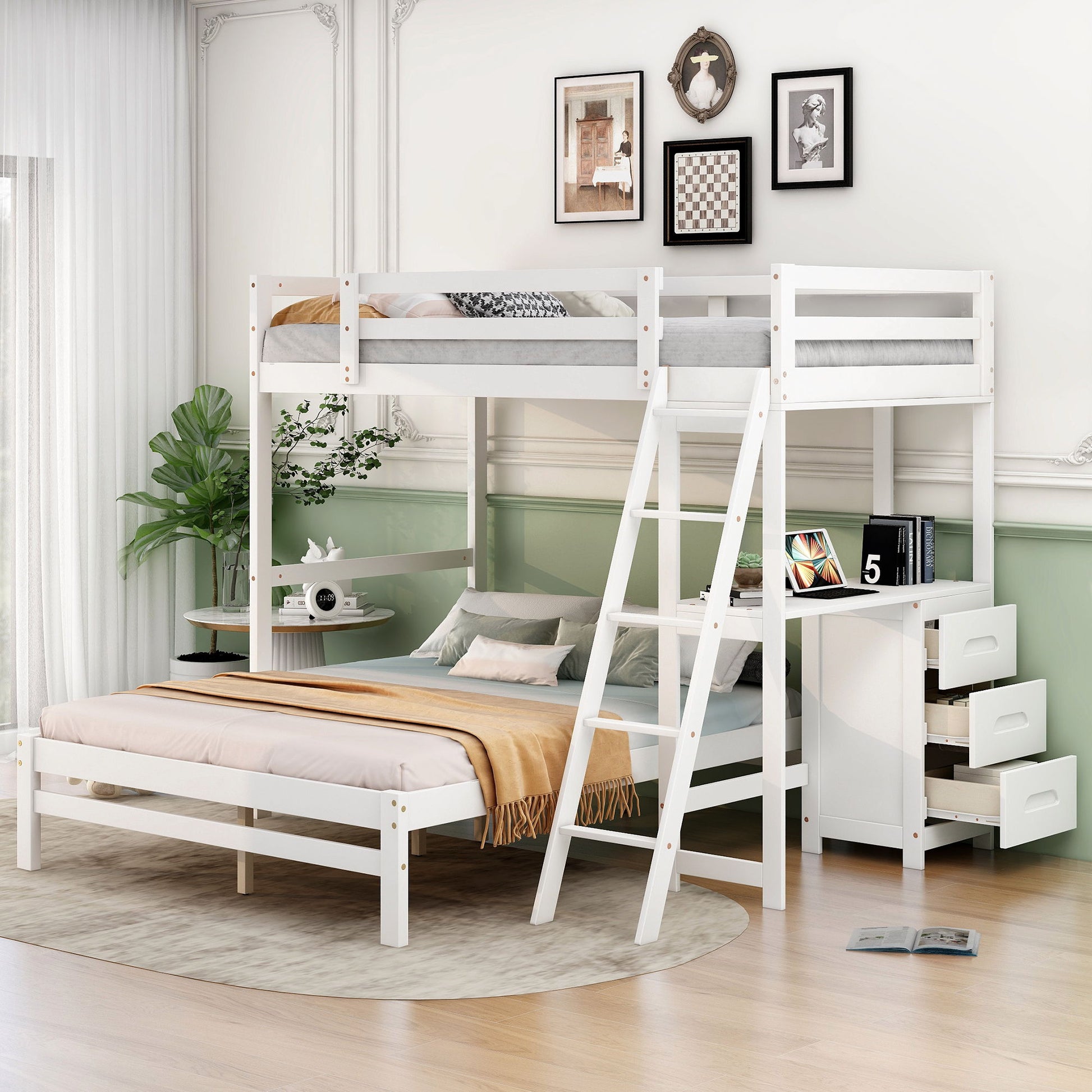 Bunk Bed With Built In Desk And 3 Drawers - The Sleep Loft - Online Mattress Showroom NYC