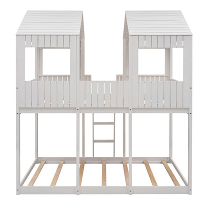 Bunk Bed With Roof, Window, Guardrail, Ladder - The Sleep Loft - Online Mattress Showroom NYC