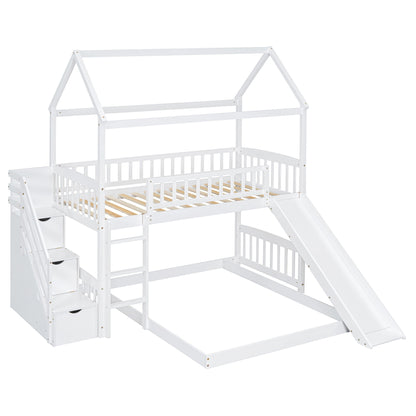 House Bunk Bed With Slide - The Sleep Loft - Online Mattress Showroom NYC