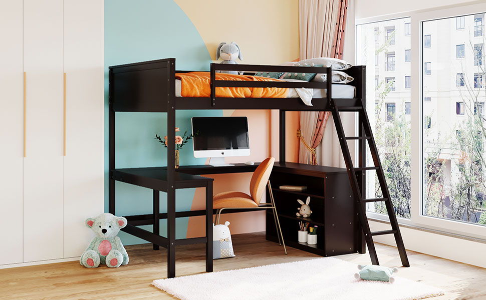 Loft Bed With Shelves With Desk - The Sleep Loft - Online Mattress Showroom NYC