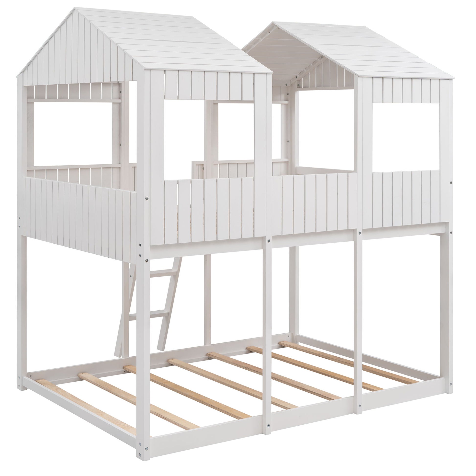 Bunk Bed With Roof, Window, Guardrail, Ladder - The Sleep Loft - Online Mattress Showroom NYC