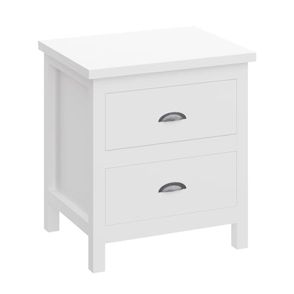 Versatile Solid Wood Night Stand With Drawers For Living Room And Bedroom - White - The Sleep Loft - Online Mattress Showroom NYC