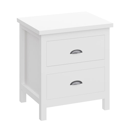 Versatile Solid Wood Night Stand With Drawers For Living Room And Bedroom - White - The Sleep Loft - Online Mattress Showroom NYC