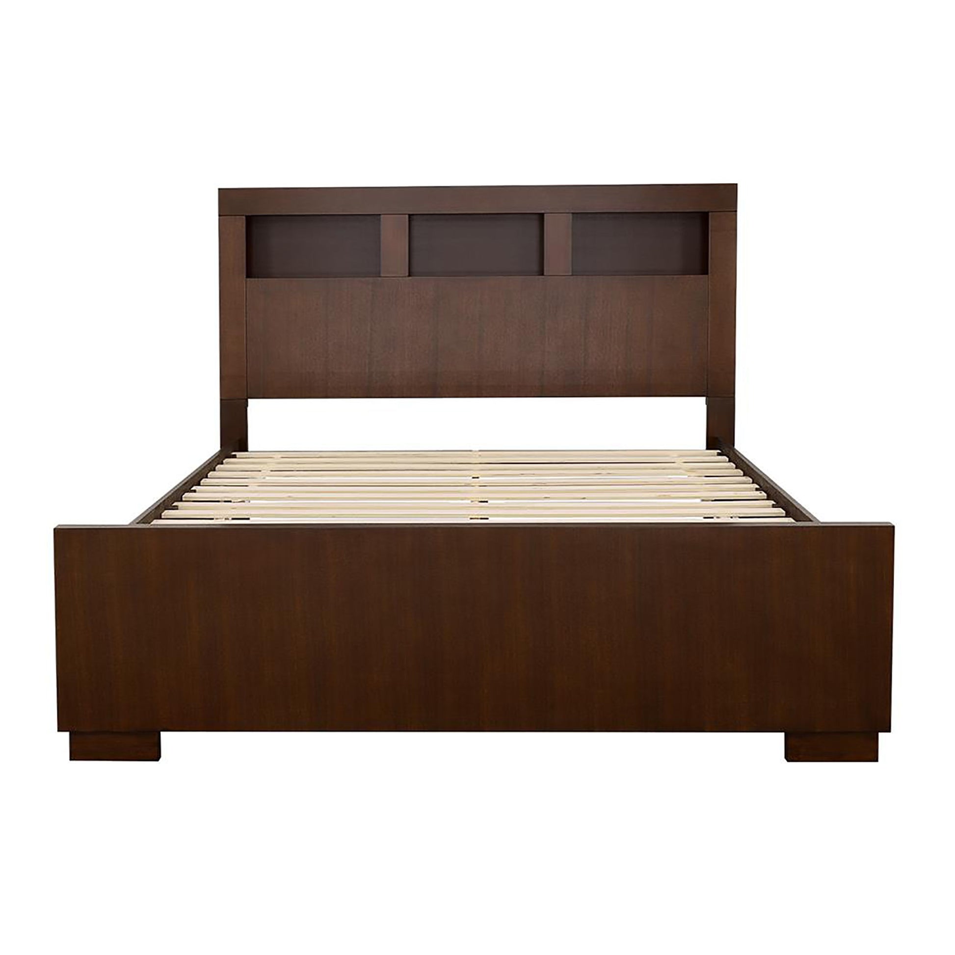Queen Bed With Bookcase Headboard - Brown - The Sleep Loft - Online Mattress Showroom NYC