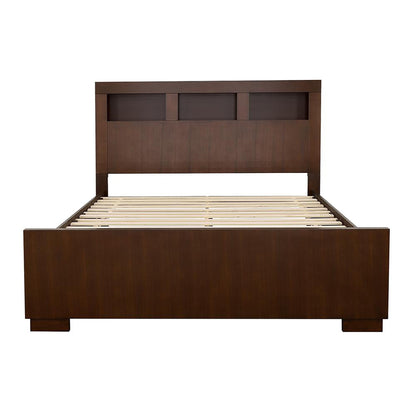 Queen Bed With Bookcase Headboard - Brown - The Sleep Loft - Online Mattress Showroom NYC