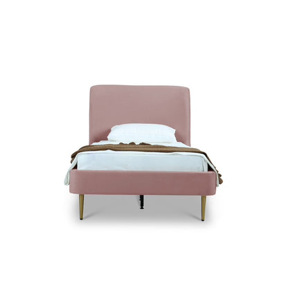 Mid-Century Modern Upholstered Bed With Curved Headboard - The Sleep Loft - Online Mattress Showroom NYC