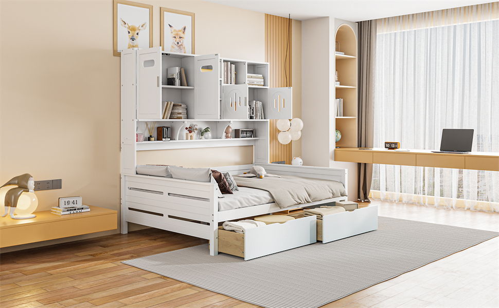 Daybed With All-In-One Cabinet And Shelf - The Sleep Loft - Online Mattress Showroom NYC