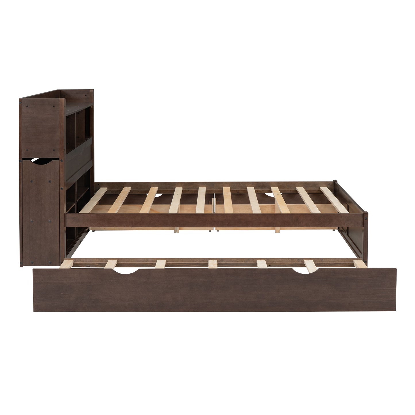 Storage Platform Bed With Pull Out Shelves, Trundle, And 2 Drawers - The Sleep Loft - Online Mattress Showroom NYC