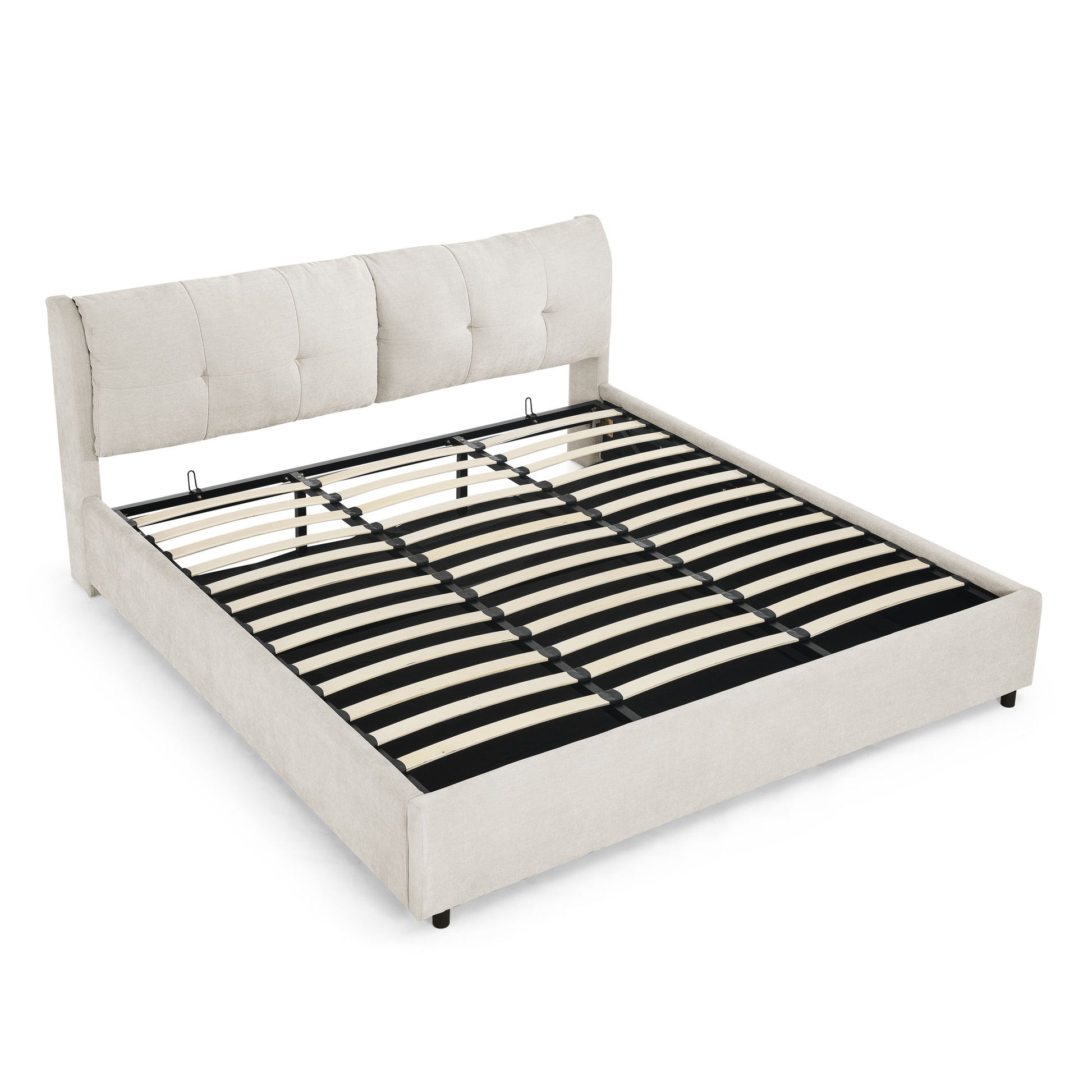 Storage Upholstered Hydraulic Platform Bed With Integrated Headboard - The Sleep Loft - Online Mattress Showroom NYC