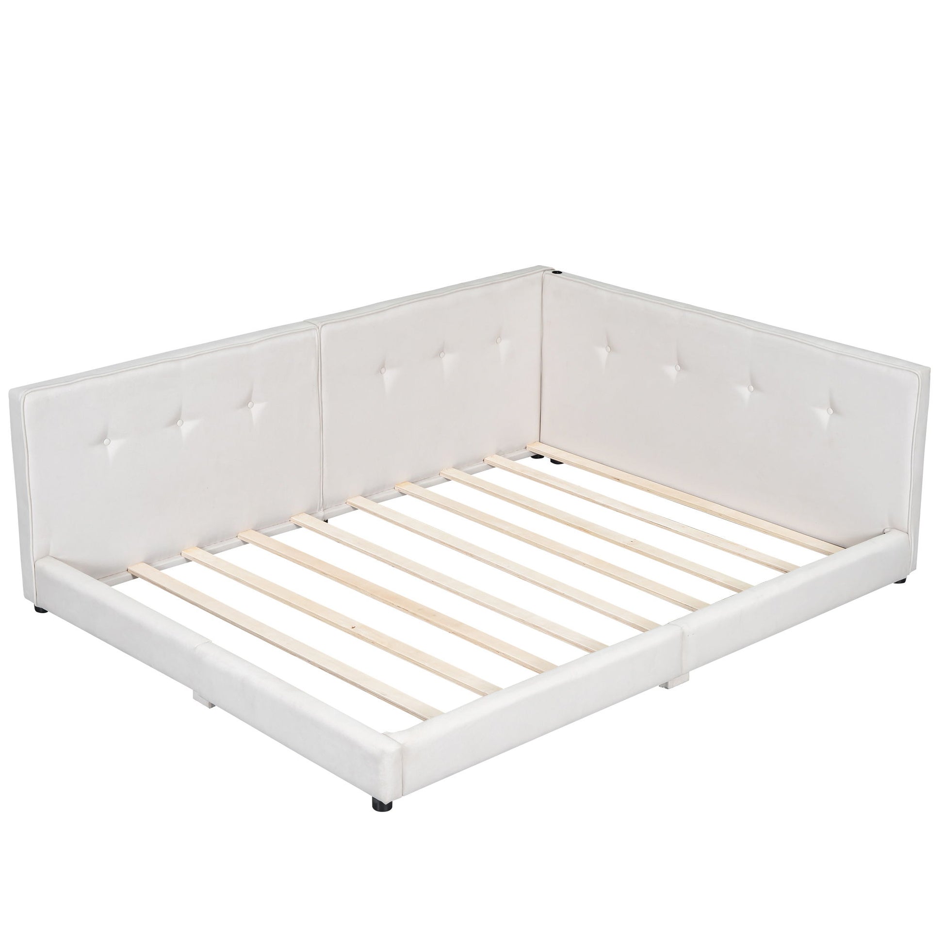 Modern Upholstered Platform Bed With USB Ports And LED Belt - The Sleep Loft - Online Mattress Showroom NYC