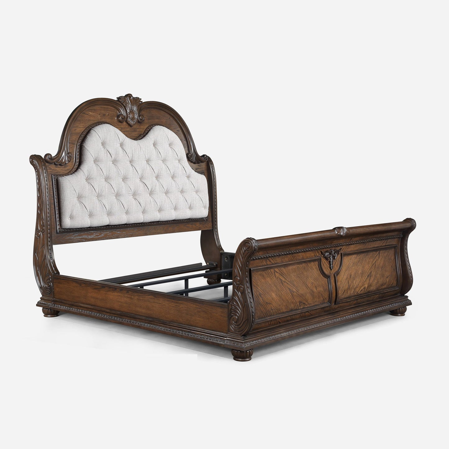 Traditional Style Button Tufted Headboard Sleigh Bed - The Sleep Loft - Online Mattress Showroom NYC