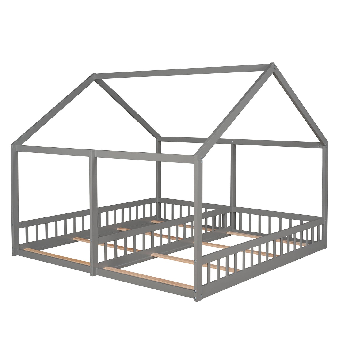 House Platform Beds, 2 Shared Beds, Metal Frame With Guardrails - The Sleep Loft - Online Mattress Showroom NYC