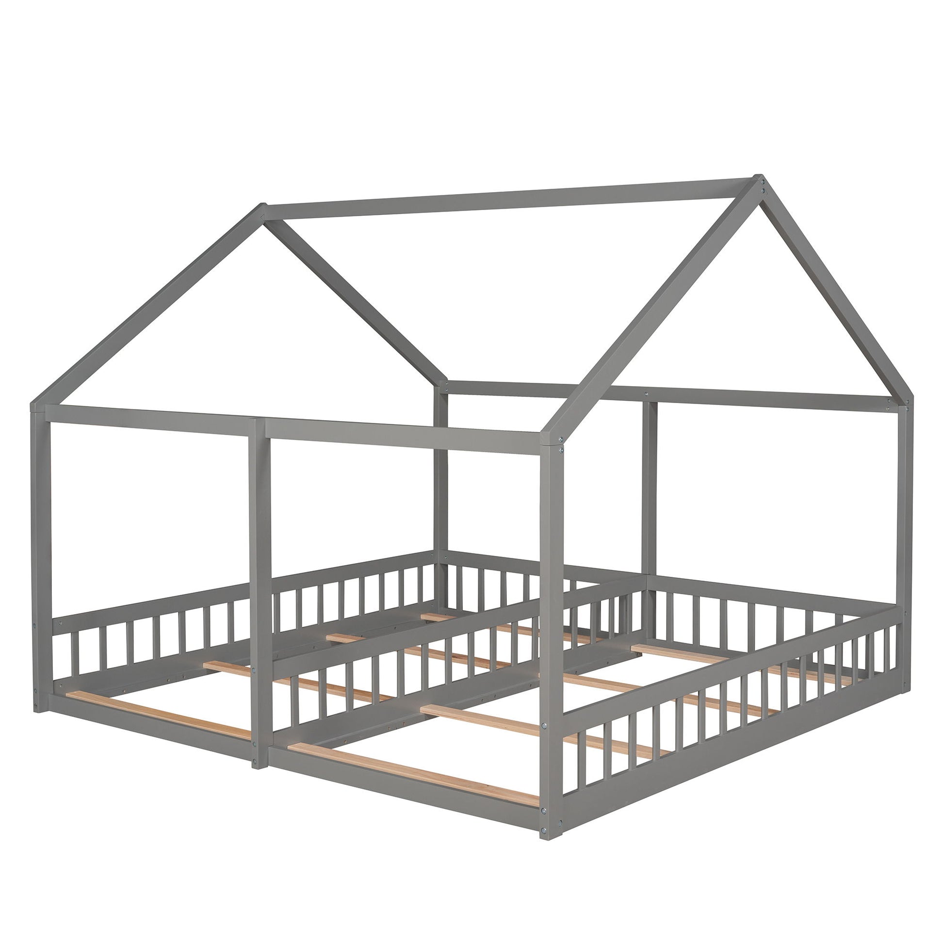 House Platform Beds, 2 Shared Beds, Metal Frame With Guardrails - The Sleep Loft - Online Mattress Showroom NYC