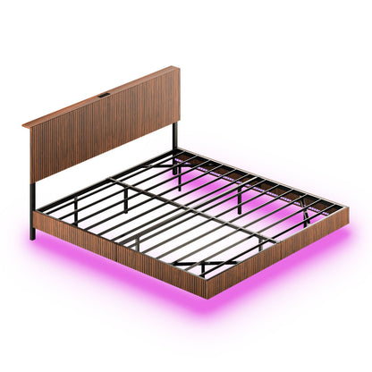 Floating Bedstead With Charging Station And LED Lights - The Sleep Loft - Online Mattress Showroom NYC