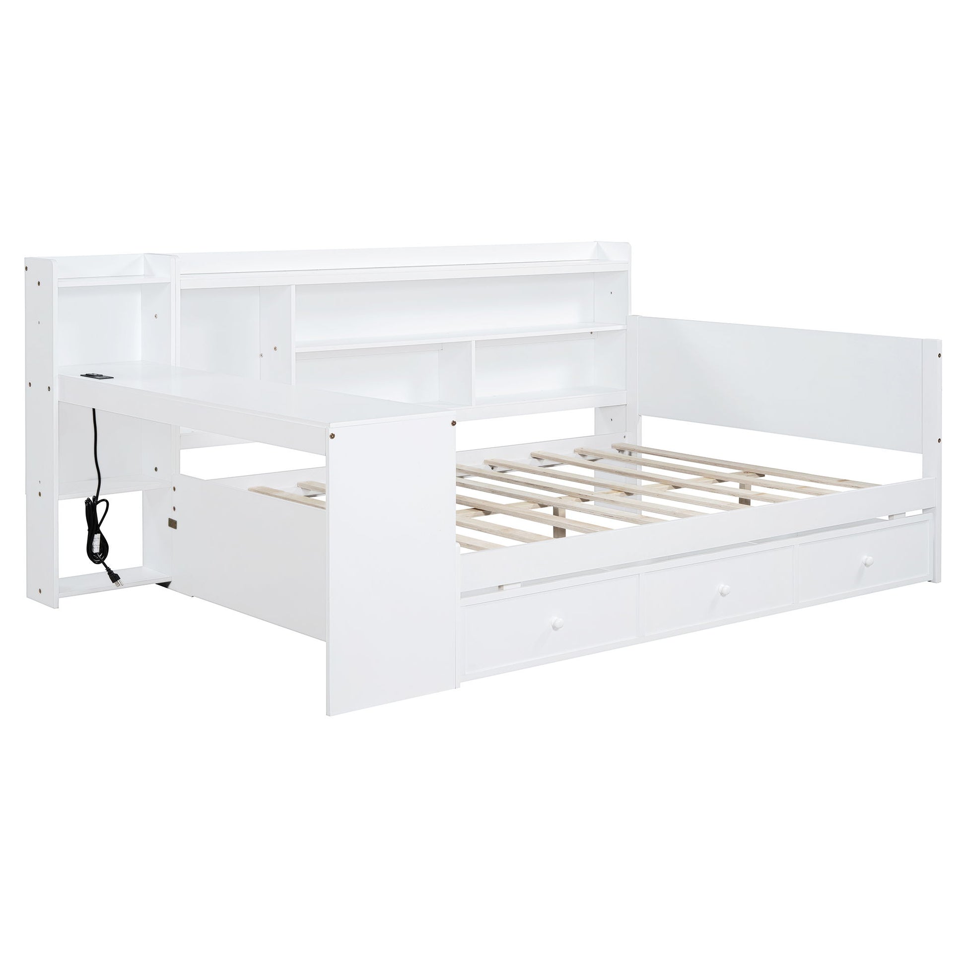 Daybed With 3 Drawers USB Ports And Desk - The Sleep Loft - Online Mattress Showroom NYC