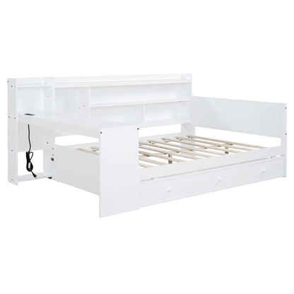 Daybed With 3 Drawers USB Ports And Desk - The Sleep Loft - Online Mattress Showroom NYC