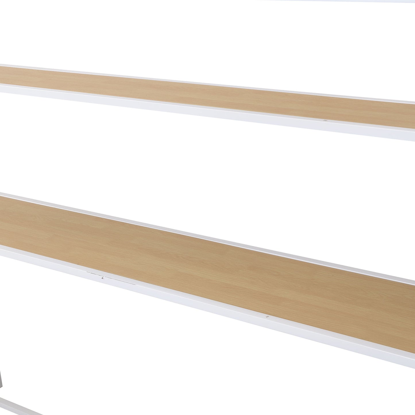 Twin Size Loft Bed With Built In Desk, Staircase Storage & 4 Tier Shelves - White - The Sleep Loft - Online Mattress Showroom NYC