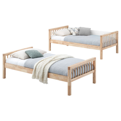 Ponderosa - Twin Over Twin Bunk Bed With Accents - Natural - The Sleep Loft - Online Mattress Showroom NYC